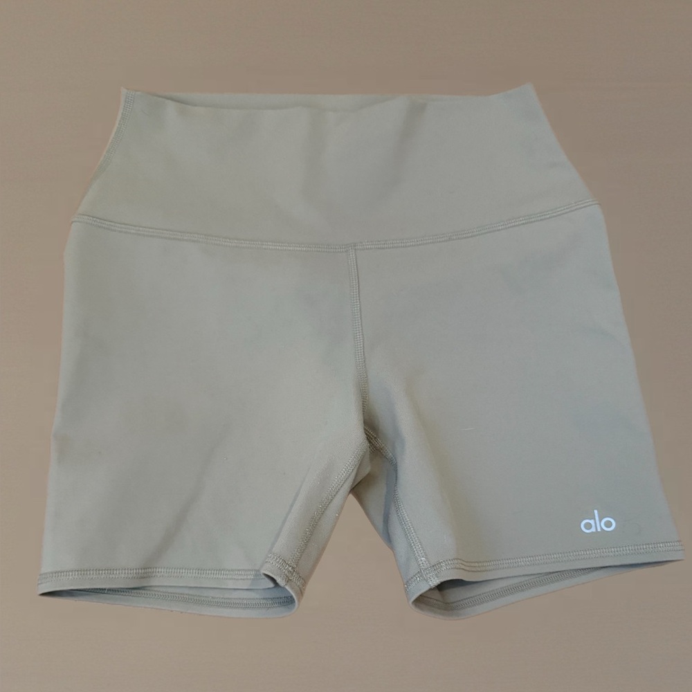 ALO Yoga High-Waist Athletic Shorts in Light Sage